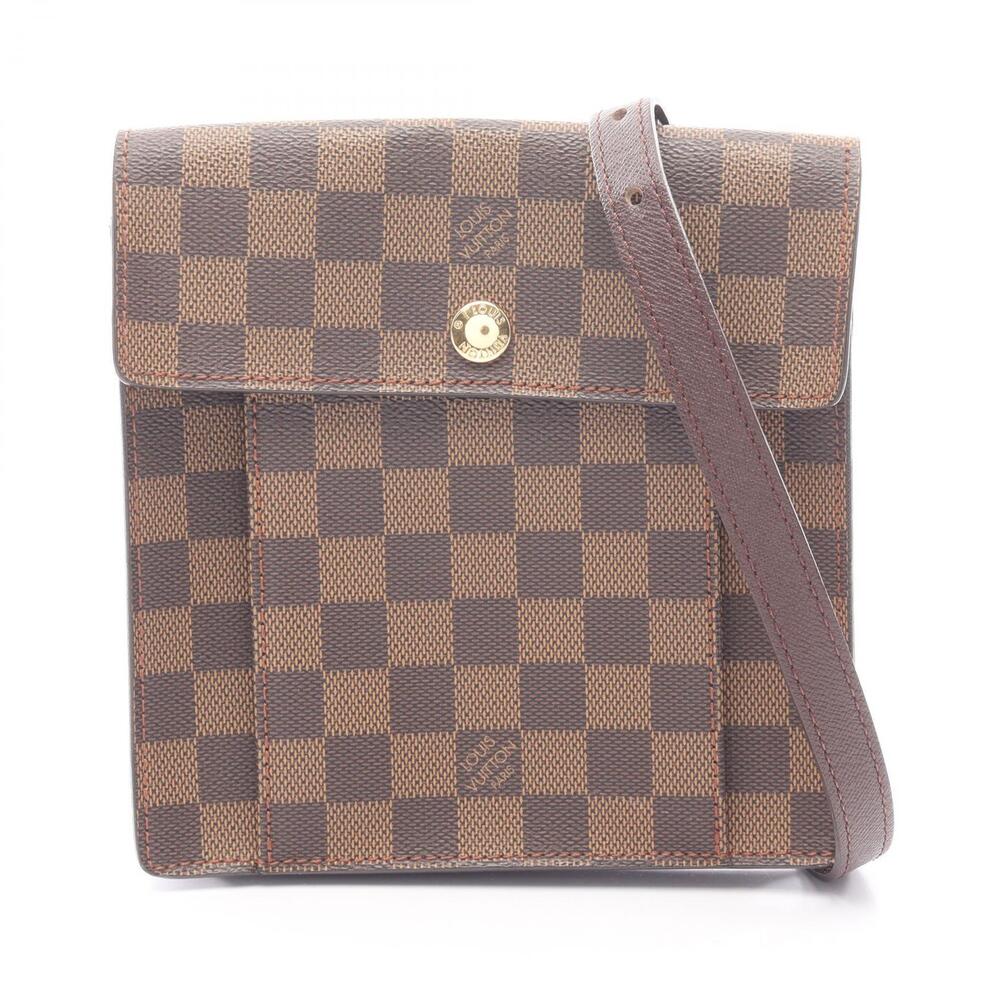 Louis Vuitton Pimlico Damier Ebene Brown Shoulder Bag Canvas Leather Brown